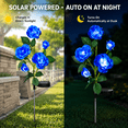 thumbnail image 3 of Rirool 2 Pack Blue Solar Rose Flower Stake Lights, 10 LED Artificial Roses, Waterproof Dusk to Dawn Outdoor Garden Pathway Decor for Yard Patio Walkway Party Christmas Landscape, 3 of 8