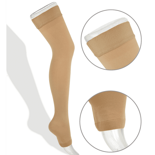 Thigh High Compression Stockings 20-30mmHg with Open Toe for Men and ...