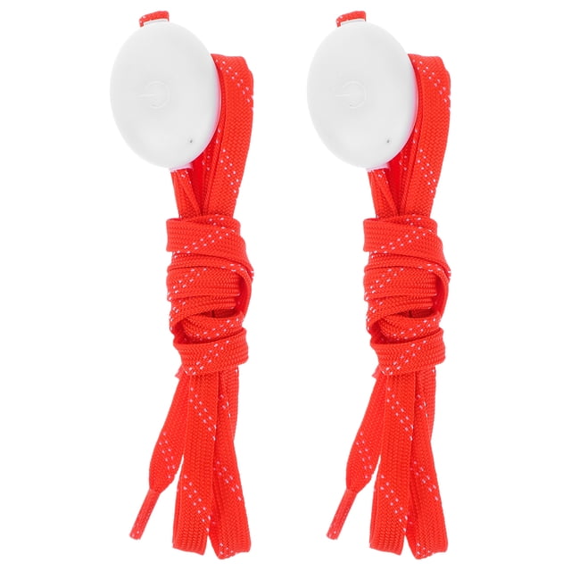 1 par de cordones de zapatos LED Se ilumina con cordones de luz intermitente para la fiesta de Navidad Ciclismo de baile Senderismo Decoraciones de hip-hop Running (rojo)