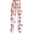 thumbnail image 7 of Hearthz Valentines Pj Pants Love Heart Pattern Heart Pajamas Pants Spring Summer Drawstring Straight Leg Lounging Pants for Women, 7 of 7