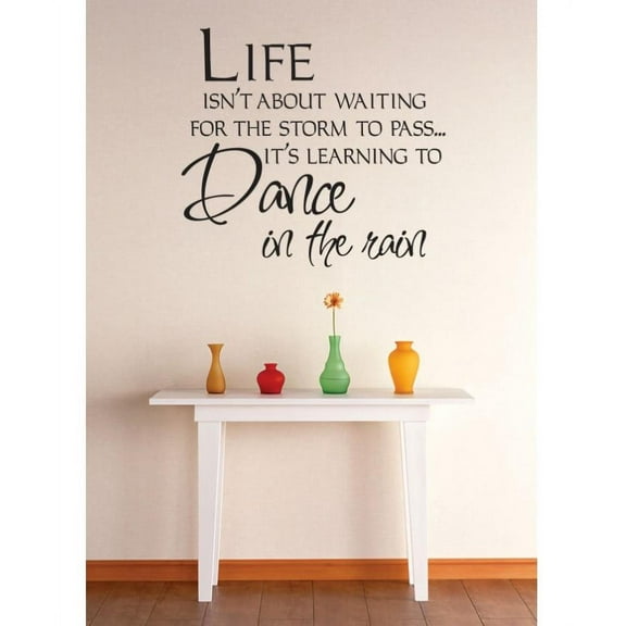 Wall Design Pieces Life Isnt About Waiting For The Storm To Pass... Its Learning To Dance In The Rain Quote Picture 20x20 Inches