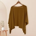thumbnail image 3 of BODOAO Women's Summer Linen Cardigan 3/4 Sleeve Open Front Loose Cover Ups Lightweight Shrug Womens Autumn Spring Summer Casual Solid Elegant Cardigan Tops Brown L, 3 of 4