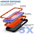 thumbnail image 5 of AICase For Samsung Galaxy S26+ Case Heavy Duty Shockproof Rugged Military Cover 3-layer Case,Orange/Black, 5 of 8