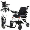 Pcmos Foldable Lightweight Portable Electric Wheelchair Mobility Aid Motorized White