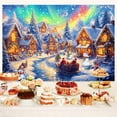 thumbnail image 5 of 8 x 6 ft Christmas Village Backdrop Colorful Winter Snow Night Pine Tree Santa Claus Photography Background Xmas Fantasy Cartoon Fairy Tale Kids Party Photo Booth Banner, 5 of 5