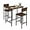 Rustic Brown, variant on QRKD 3 Piece Counter Height Bar Table Set, Pub Table and Chairs Set of 2, High Top Console Table with Stools for 2, Space-Saving Dinette Set for Breakfast Nook (Grey)