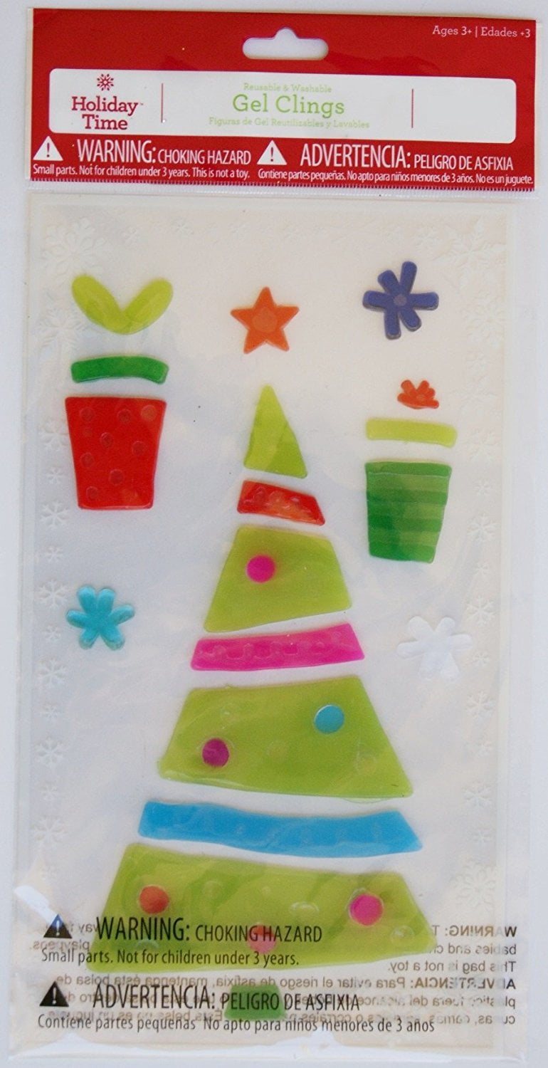 Holiday Time Colorful Christmas Tree Window Clings - Walmart.com