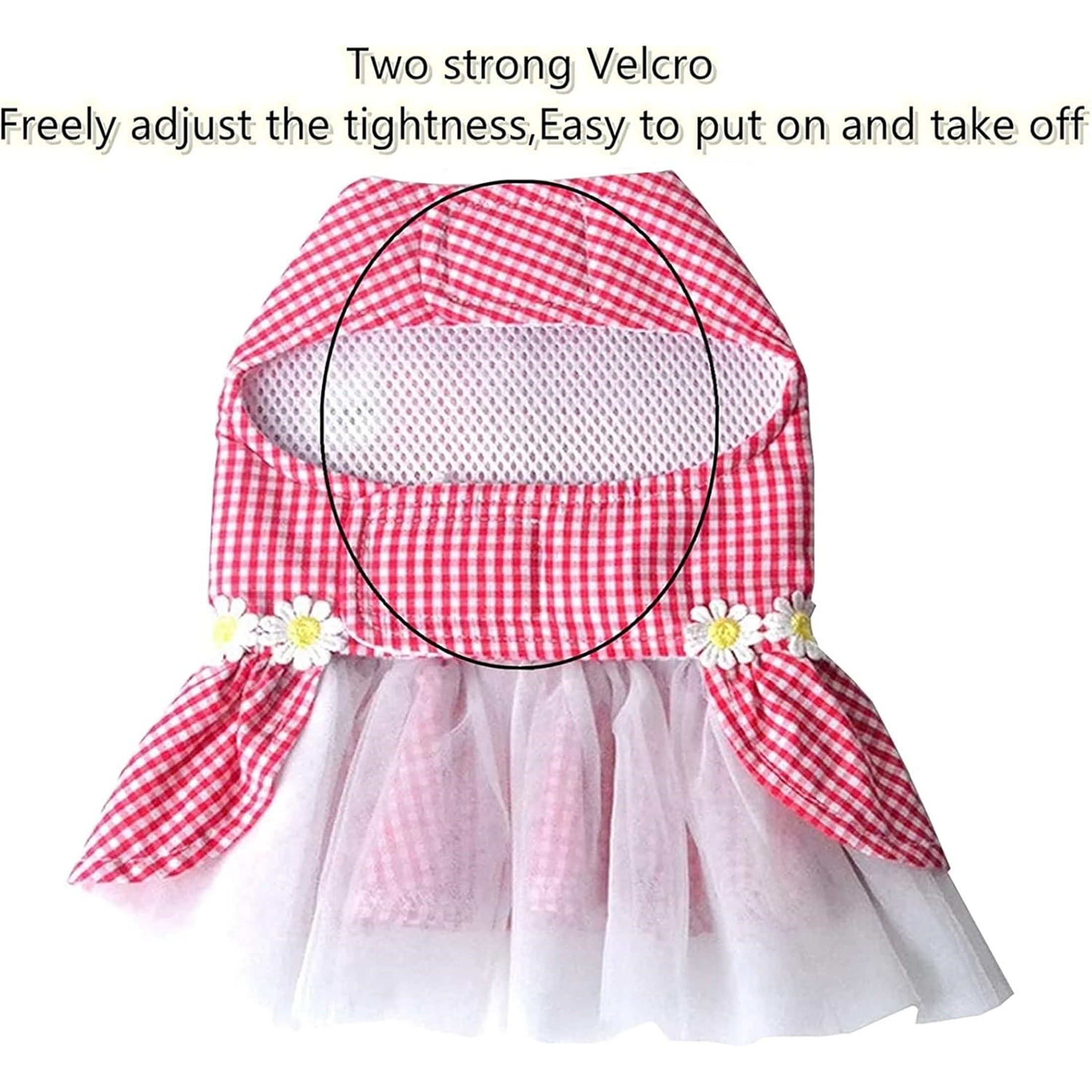 Small Dog Dress with Leash Set Adjustable Dog Harness Dress with D Ring,XL,Red