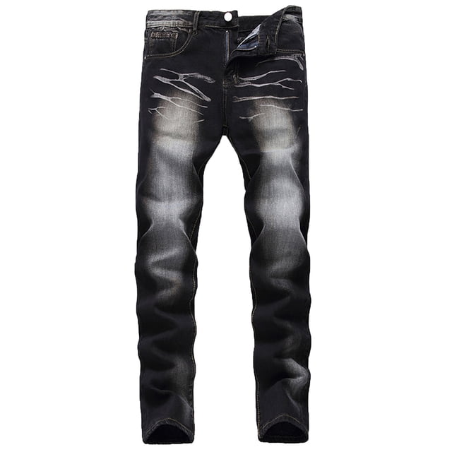 Birdeem Mens Denim Pants Slim Elastic Slim Button Zipper Fashion Casual Pants