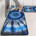 thumbnail image 2 of Kitchen Rugs Sets Of 2,Blue White Tie Dye Spiral Pattern Anti Fatigue Kitchen Mat Rugs Non Slip Washable,Decorative Kitchen Floor Mats for Kitchen,Sink,Laundry,17"x47"+17"x47", 2 of 5