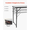 thumbnail image 4 of VEVOR Table de Camping Pliante, Table de Cuisine de Camping Pliante Portable pour l'Extérieur Station de Cuisson 3 Hauteurs Réglables, 4 of 9