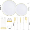 thumbnail image 6 of 350PCS White Gold Plastic Plates - Gold Disposable Dinnerware Sets - Gold Plastic Silverware - 100Plates, 150Plastic Cutlery, 50 Cups and 50 Napkins for Wedding & Party & Thanksgiving, 6 of 18