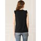 thumbnail image 5 of Blusa Allegra K Sin Mangas De Oficina Recorte De Volantes Camiseta Casual De Verano Para Mujer Negro XL, 5 of 6