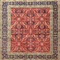 thumbnail image 1 of Ahgly Company Machine Washable Indoor Square Traditional Fire Brick Red Area Rugs, 3' Square, 1 of 7