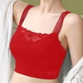 thumbnail image 2 of Ahuyic Womens Sports Bra,Summer Plus Size Bra,Womens Fashion Solid Lace Traceless Bra Gathering No Steel Ring Sagging Sports Large Bra,Red,XL, 2 of 5