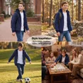 thumbnail image 3 of Pogiun Boys Fleece Jacket Sherpa Lined Zip Up Hoodies for Kids Winter Coat Navy 11-12Y, 3 of 6