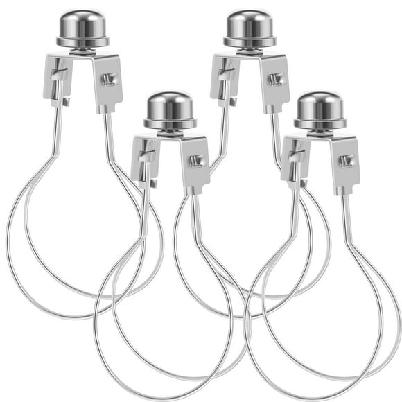 4Pcs Light Bulb Clip Metal Lamp Shade Holder Heavy-Duty Light Bulb Clamp Gold/Black/Silver Lamp Shade Light Bulb Clip Adapter for DIY Table Lamp Floor Lamp Standing Lamp