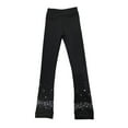 thumbnail image 2 of LIUHUO Girls Ice Figure Skating Pants Black Skate Pants for Practice Performance Quality Rhinestones, 2 of 7