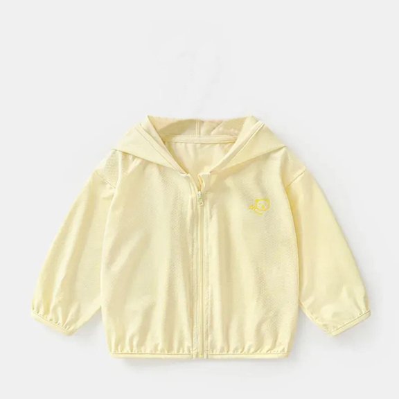 Trikvn Toddler Baby Boys Girls Sun Protection Jacket Lightweight Hooded Zip Up Windbreaker Breathable Summer Outdoor Active Cooling Coat UPF Beach Playwear