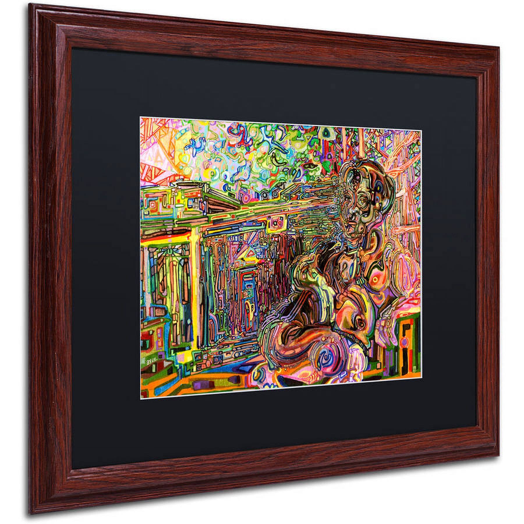 Trademark Fine Art "The Suntanning Man" Canvas Art by Josh Byer, Black Matte, Wood Frame