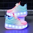 thumbnail image 3 of Kids Wheels Shoes with Lights Rechargeable Roller Skates Shoes Retractable Wheels Shoe LED Flashing Sneakers for Girls Boys Gift, 3 of 22