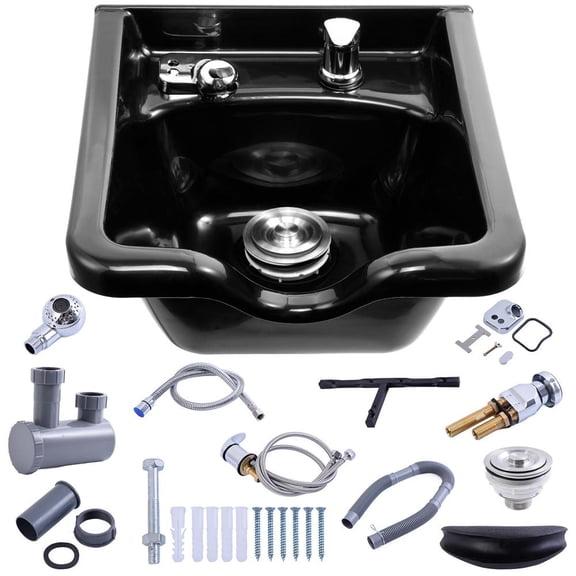 New Backwash Barber ABS Plastic Shampoo Bowl Sink Unit Station Spa Salon Equipment