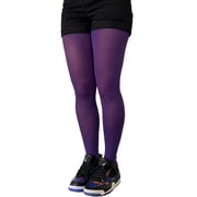 Bright Purple Opaque Full Footed Tights, Pantyhose for Women