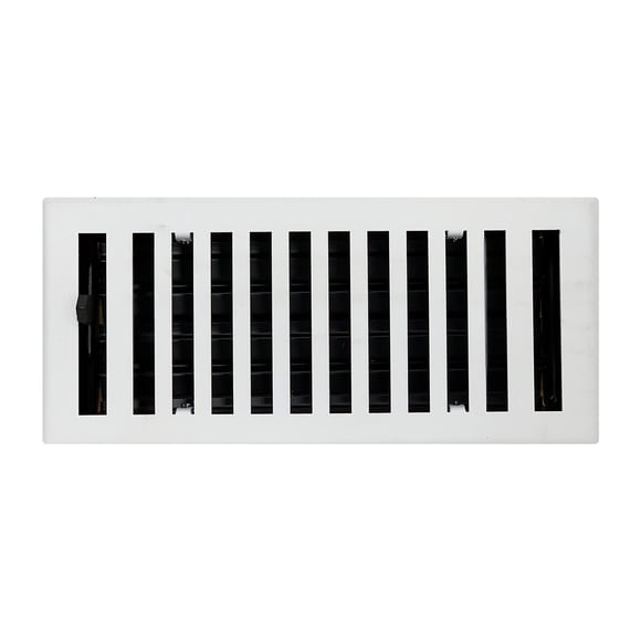 Madelyn Carter Modern Chic Style Vent Cover Solid Cast Steel Interior Controls Air Flow 4 x 14 inches (Overall Face: 5.25 x 15.5 inches) Textured White