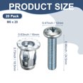 thumbnail image 3 of Uxcell 20-Pack M6 x 20 Juego de Anclajes de Puerta Huecos, Tuercas de Expansión de Jack para Pared Hueca [Tono Plateado], 3 of 6