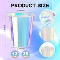thumbnail image 2 of 25 Iridescent Plastic Cups Holographic Clear Party Cups 12oz Rainbow Disposable Cups for Bachelorette Birthday Wedding Mermaid Party Beverage Drinkware Supplies, 2 of 4