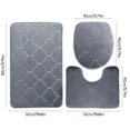 thumbnail image 3 of Bathroom Rugs Bathroom Toilet Cover Bathroom Mats Absorbent Printed Floor Mats Bathroom Toilet 3 Piece Floor Mat Set Bathroom Decor, 3 of 8