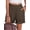 Coffee, variant on High Waisted Shorts for Women Cotton Lounge Shorts Dressy Lace Trim Summer Beach Pants with Pockets