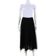 Pre-owned|Christian Dior Womens Layered Woven Midi A-Line Skirt Black Size 4