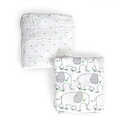 Muslin Cotton Blanket (Green 2 Pieces Set)/ Swaddle Blanket
