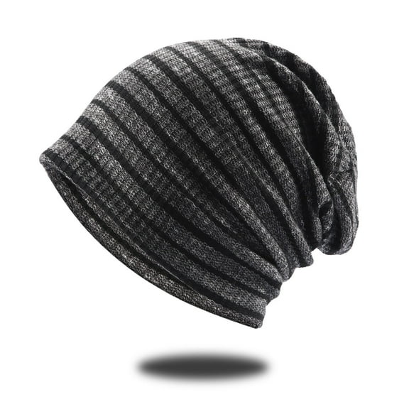 1PC Hat Black Cotton Men's And Women's Lightweight Slouch Beanie Solid Color Knitted Hats Soft Hat for Autumn And Winter