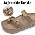 thumbnail image 4 of Litfun Slides for Women Thick Soles Slide Sandals with Arch Support Adjustable Buckle Platform Sandals, Brown, 6.5-7, 4 of 7
