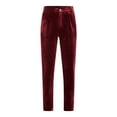 thumbnail image 6 of Fewfanhot Pants for Men Velvet Wide Leg Work Pants High Waisted Dressy Office Business Casual Pull On Trousers, 6 of 9