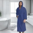 thumbnail image 4 of Men’s Hooded Bathrobe, 100% Cotton Terry Bathrobe, Spa Style Bath Robe, Absorbent Shower Robe, Lightweight Towel Bathrobes, 4 of 6