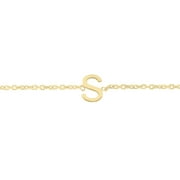 SZUL Women's 14K Solid Yellow Gold S Mini Initial Bracelet
