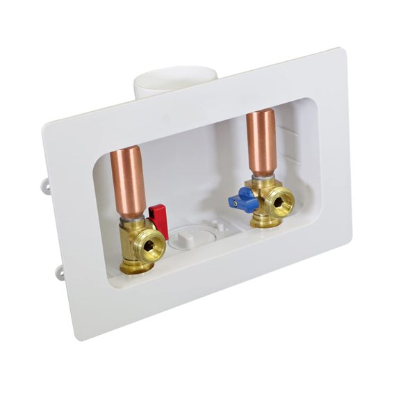 Highcraft TC300-DI Washing Machine Outlet Box with Hammer Arrestors 1/2'' CPVC White ABS