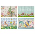 thumbnail image 5 of Easter Placemats Set of 4, Cotton Linen Heat Resistant Table Mats Non-Slip Washable Happy Easter Truck Bunny Eggs Gnome Placemat for Holiday Banquet Kitchen Table Decor, 5 of 7