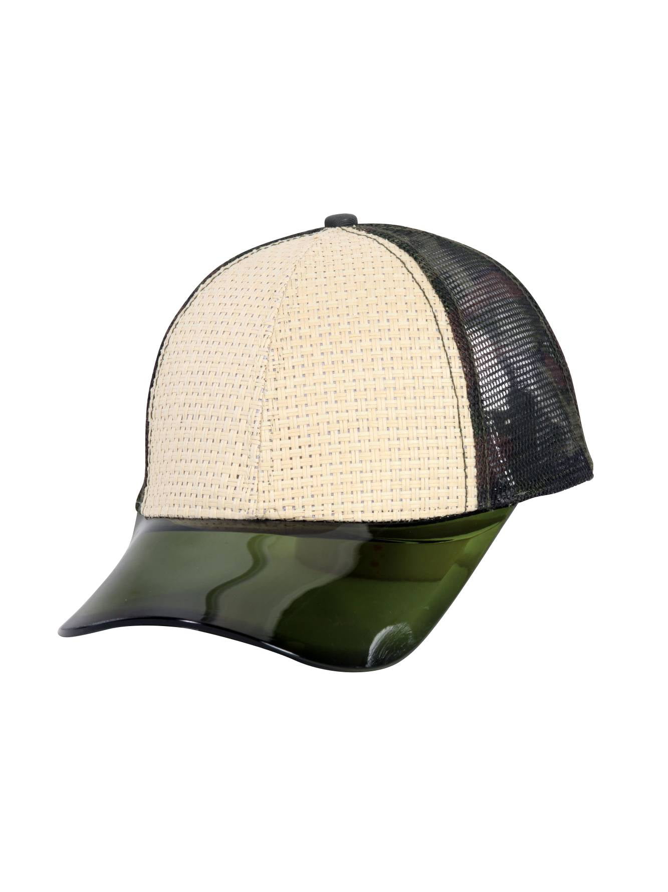 Mens Adjustable Trucker Hat Straw with 