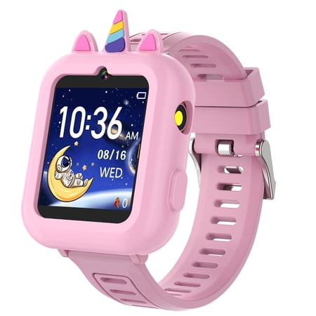 Smart Watch for Kids Girls Gift Age 3-12 with 39 Games Alarm Clock Camera Video Music Player Pedometer Flashlight 12/24 hr HD Touch Screen Kids Smart Watch Birthday Toys for Girls Ages 4 5 6 7 8 9 10