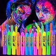 thumbnail image 1 of Set de pintura corporal Glow Face, 12 unidades, maquillaje con luz negra UV, 1 of 7