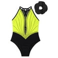thumbnail image 3 of dPois Gymnastics Leotard for Girls Sparkle Sleeveless One Piece Dance Unitard Ballet Bodysuit with Yellow 10, 3 of 5