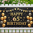 thumbnail image 3 of Golden Theme Banner Decorative Design 65th Birthday Party Backdrop for Adult Celebration Indoor Event, 3 of 9