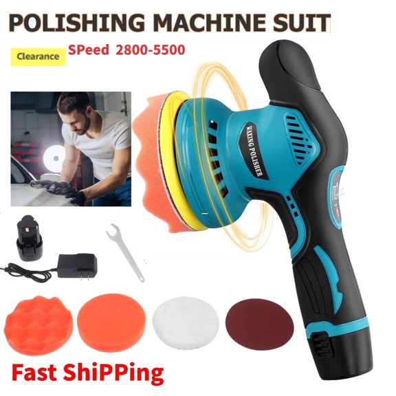 YEAHIBABY Car Polishing Machine, Sky-Blue, Cordless Handheld, Adjustable Speed, Ideal for Detailing, 1Set
