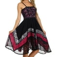 thumbnail image 4 of Sakkas Aphrodite Embroidered Batik Dress - Navy / Pink - OS, 4 of 4