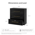 thumbnail image 6 of Mopio Blake 3 Drawer Dresser for Bedroom, Small Dresser & Chest of Drawers, Wood Dresser Organizer, Modern Farmhouse Dresser, Tall Night Stand, End Table, Enhanced Safety, Sturdy Compliant (Black), 6 of 10