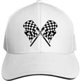 thumbnail image 1 of Race Car Flag Unisex Adjustable Baseball Casquette Hats Sandwich Cap, 1 of 8